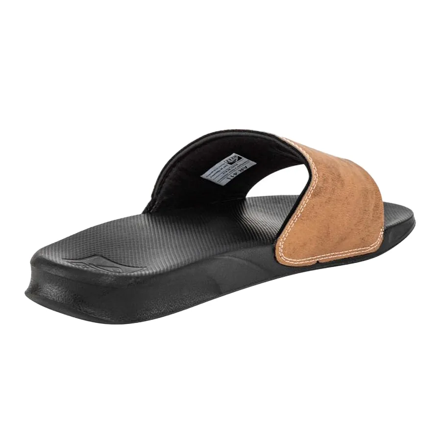 Imagen 3 de 5 de Ojotas Reef Leather Slide Ul-NEGRO/BRONCE
