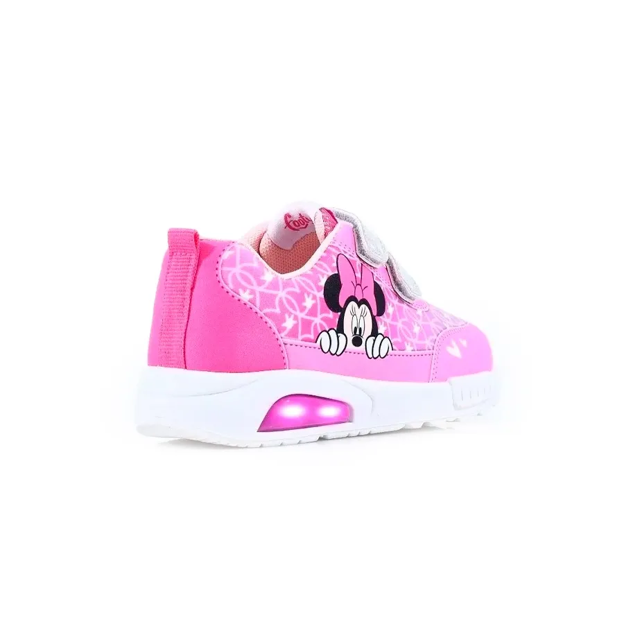 Imagen 2 de 3 de Zapatillas Footy Sublimado C/Luz Minnie-FUCSIA/PLATA/BLANCO