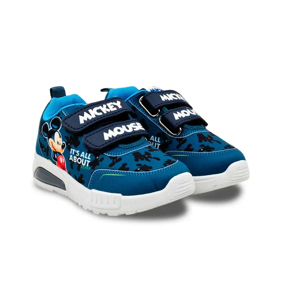 Imagen 1 de 5 de Zapatillas Footy Sublimado C/Luz Mickey-AZUL/NEGRO