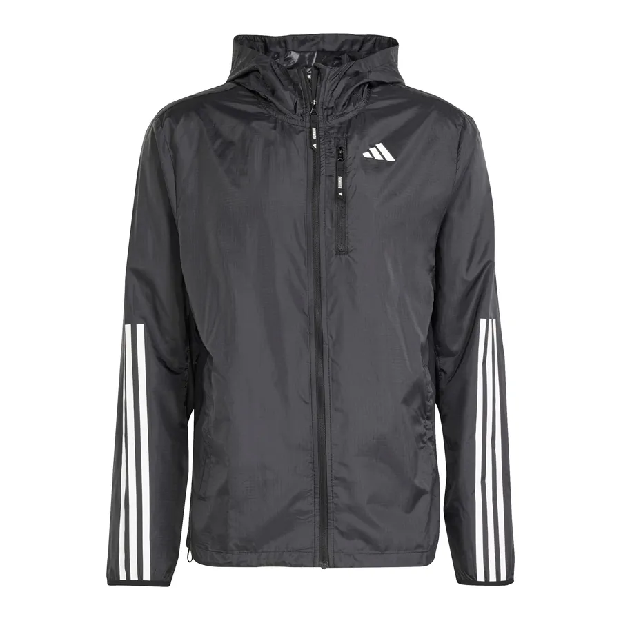 Imagen 0 de 6 de Campera adidas Own The Run 3 Tiras-NEGRO/BLANCO