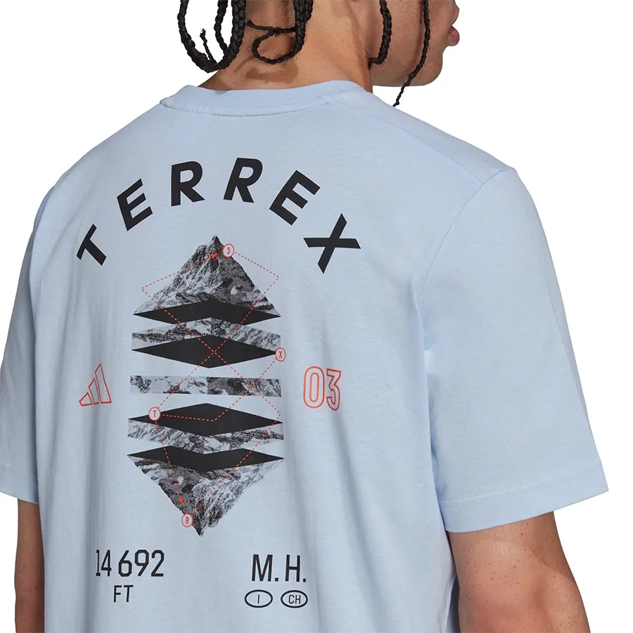 Imagen 4 de 5 de Remera adidas Terrex Mountain Landscape-CELESTE/NEGRO