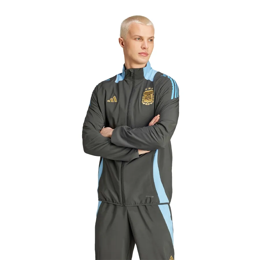 Imagen 0 de 6 de Campera adidas Presentación Argentina 24-GRAFITO/CELESTE