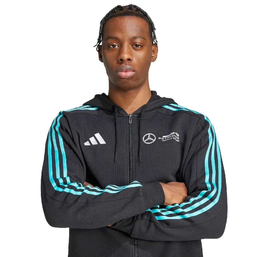 Imagen 4 de 5 de Campera adidas Mercedes - AMg Petronas Formula Uno-NEGRO/TURQUESA