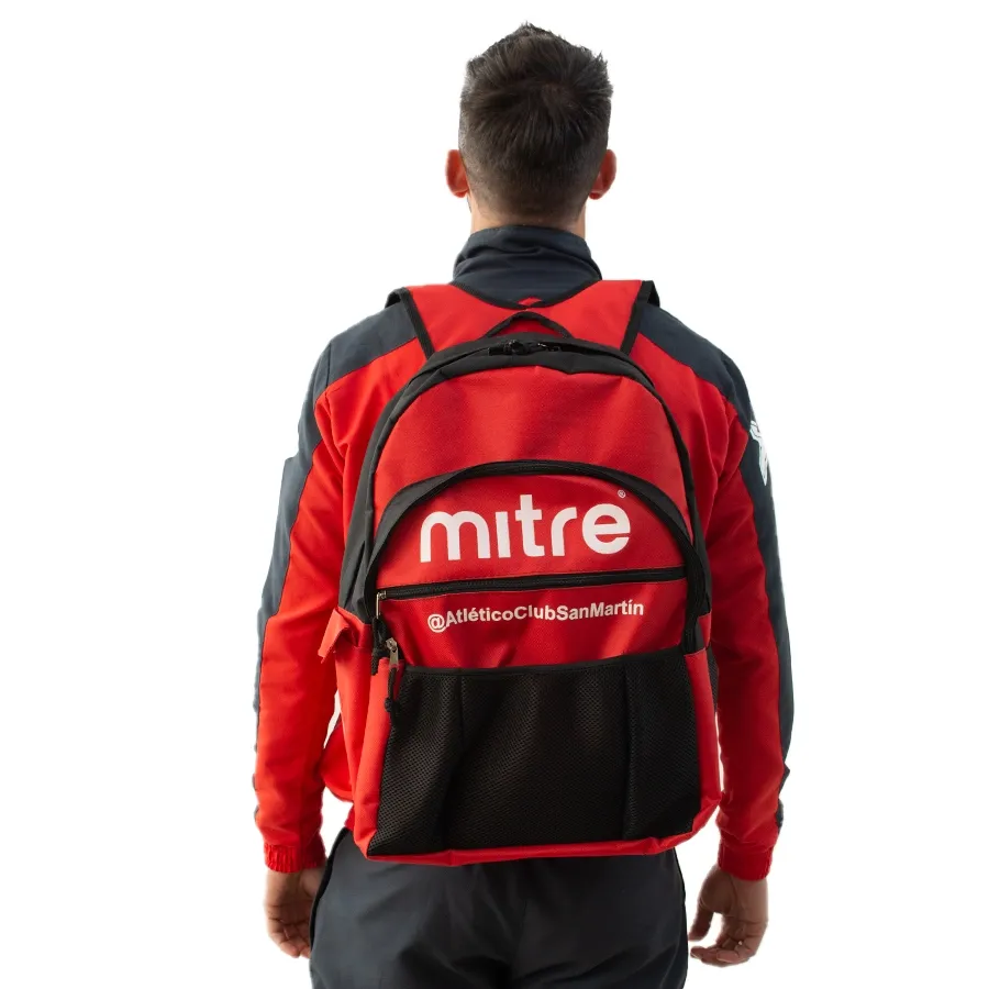 Imagen 2 de 3 de Mochila Mitre Club Atlético San Martin de Mendoza-ROJO/BLANCO