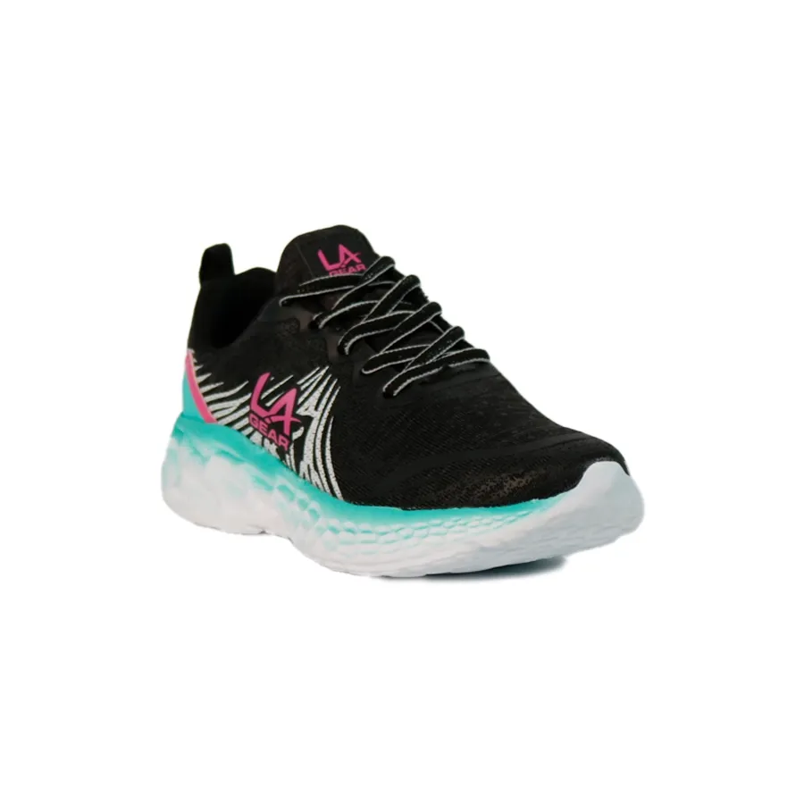 Imagen 1 de 3 de Zapatillas L.A.Gear Morgan-NEGRO/VERDE AGUA/ROSA