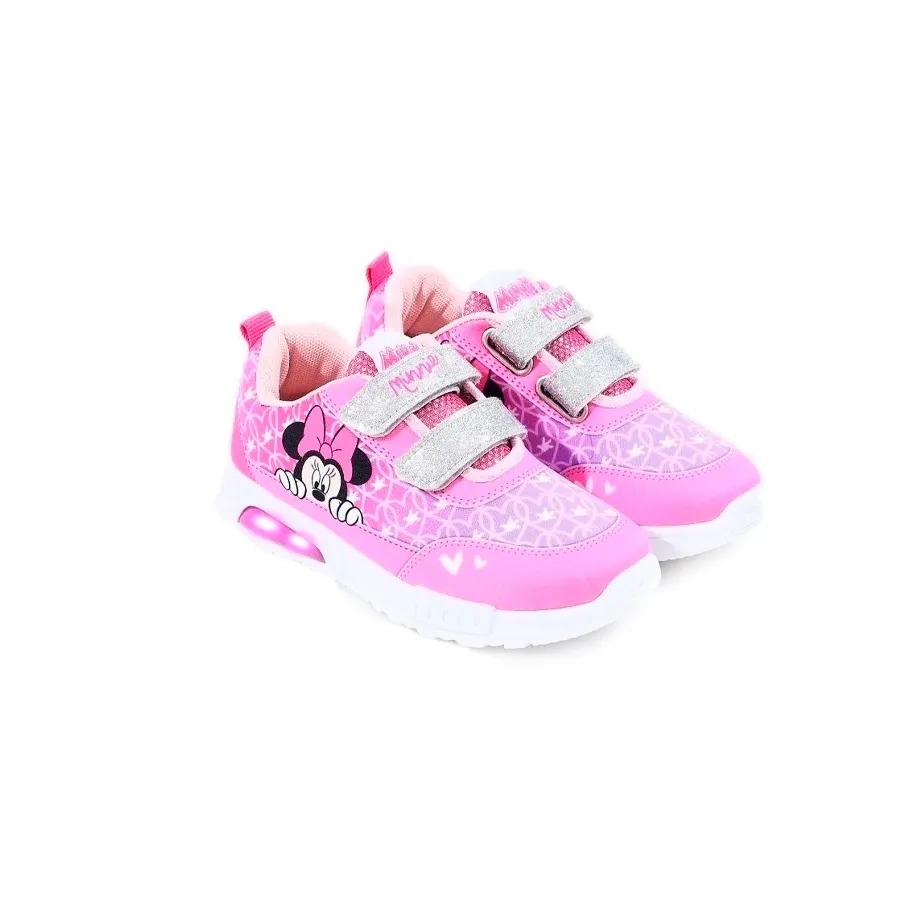 Imagen 1 de 3 de Zapatillas Footy Sublimado C/Luz Minnie-FUCSIA/PLATA/BLANCO