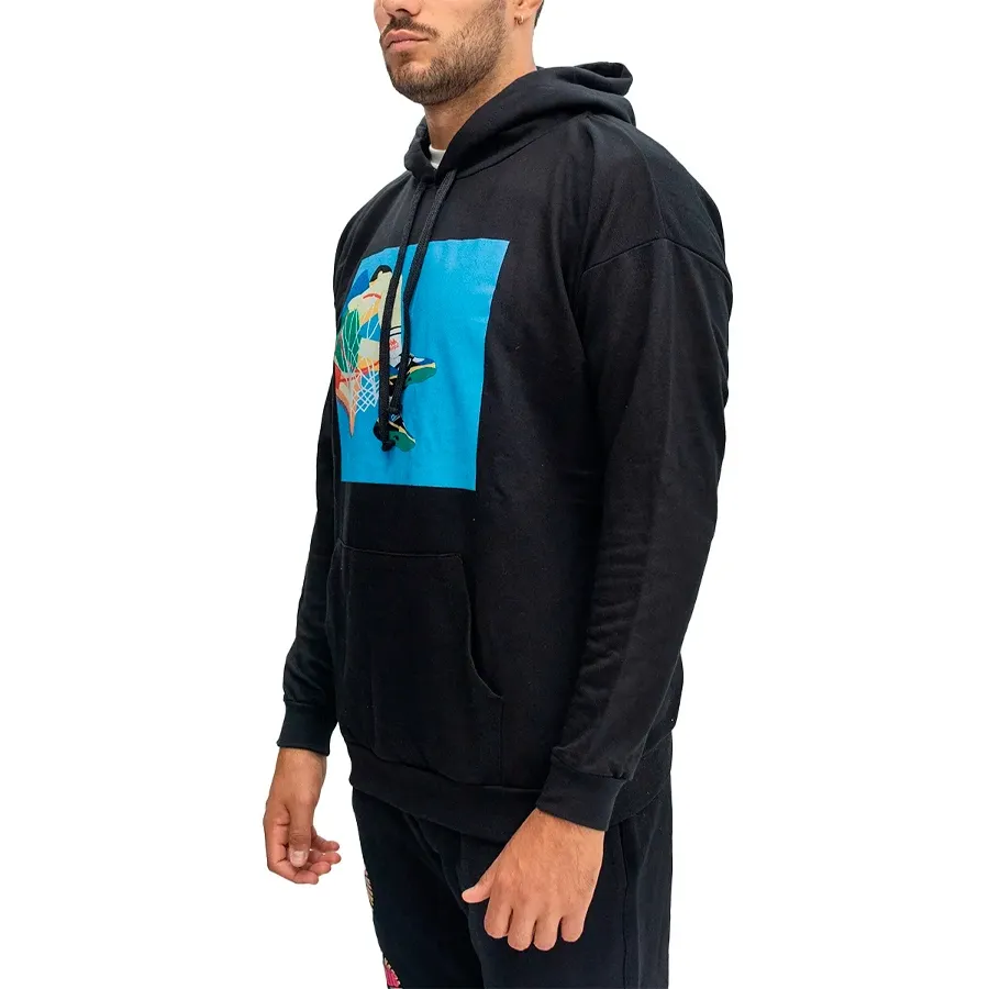 Imagen 1 de 3 de Buzo Kappa Authentic Graphik-NEGRO/CELESTE