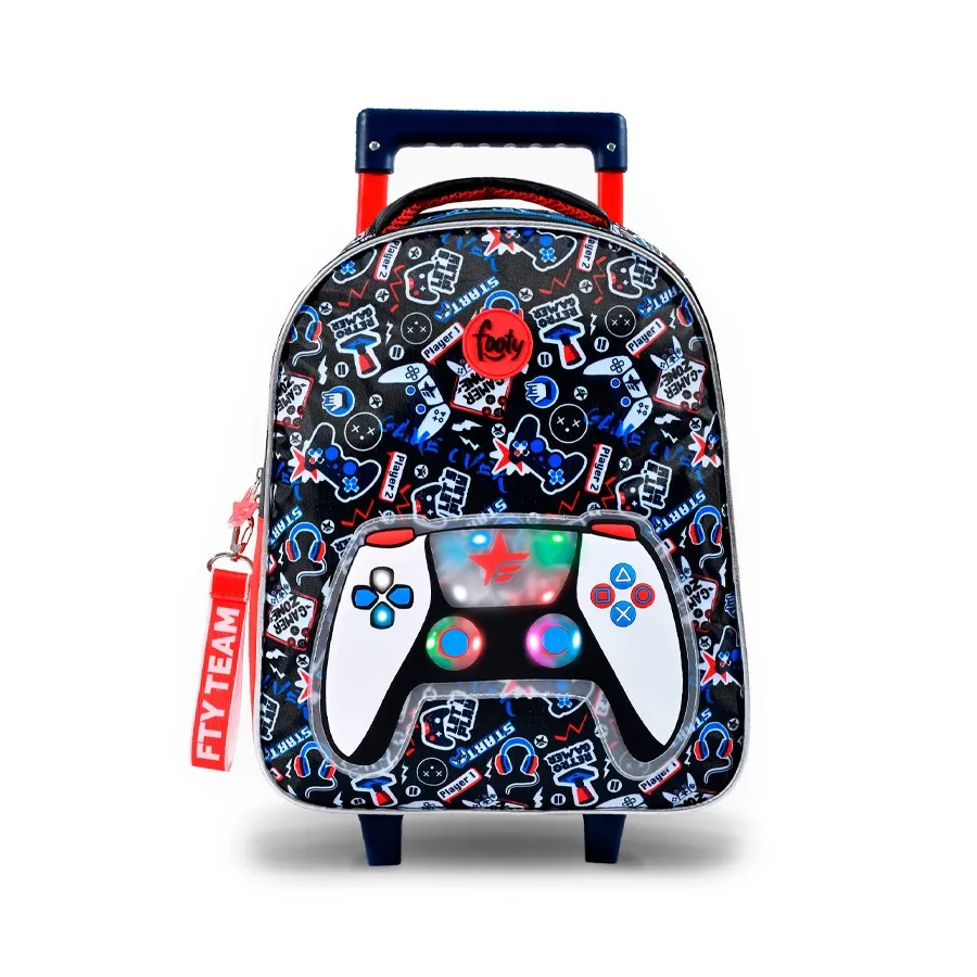 Imagen 0 de 2 de Mochila Footy C/Carro 14" Joystick-NEGRO/AZUL/ROJO