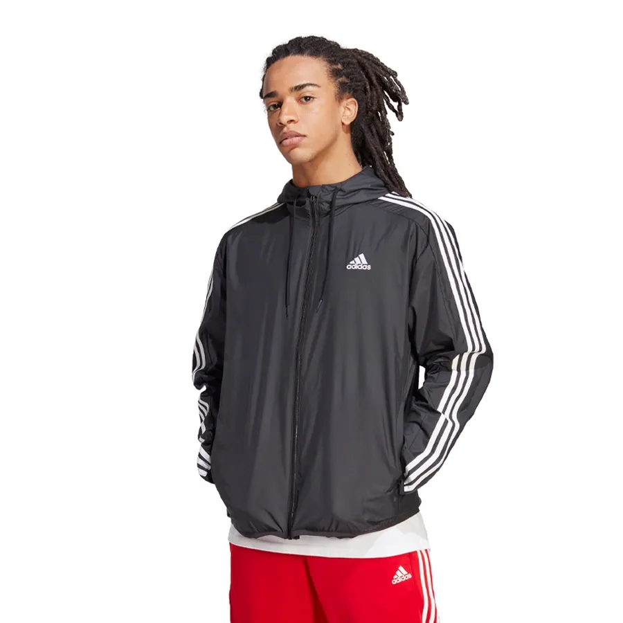 Imagen 0 de 5 de Campera adidas Rompevientos Essentials 3 Tiras-NEGRO/BLANCO
