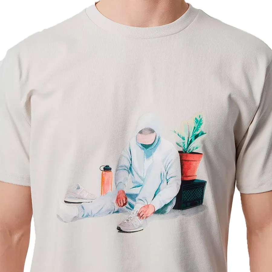 Imagen 2 de 3 de Remera New Balance Athletics Jacob Rochester-BEIGE