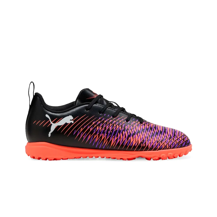 Imagen 0 de 6 de Botines Puma Future 8 play Tt Jr-NEGRO/VIOLETA/NARANJA