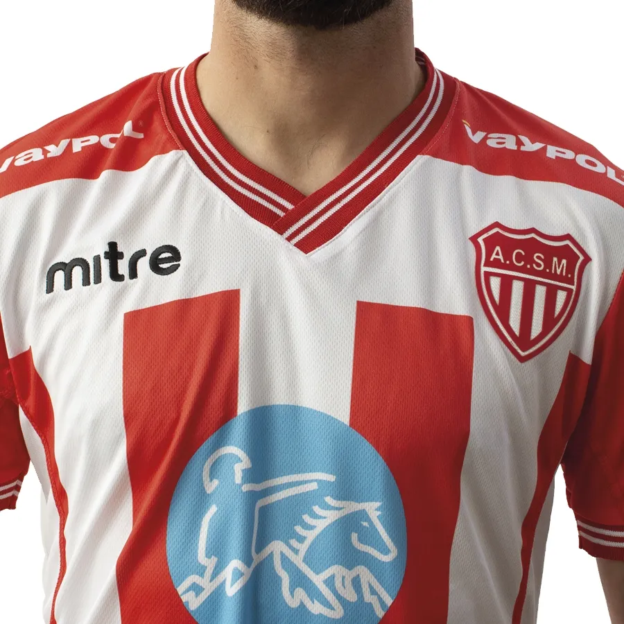 Imagen 3 de 5 de Camiseta Mitre Oficial San Martin Mza-ROJO/BLANCO