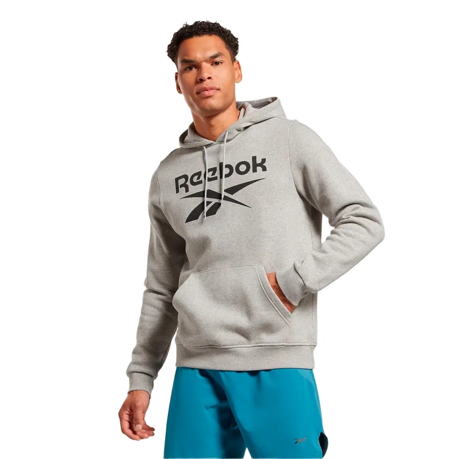 Imagen 1 de 4 de Buzo Reebok Stacked Logo Hood-GRIS/NEGRO