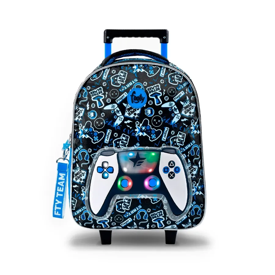 Imagen 0 de 2 de Mochila Footy C/Carro 14"  Joystick-MARINO/GRIS/AZUL