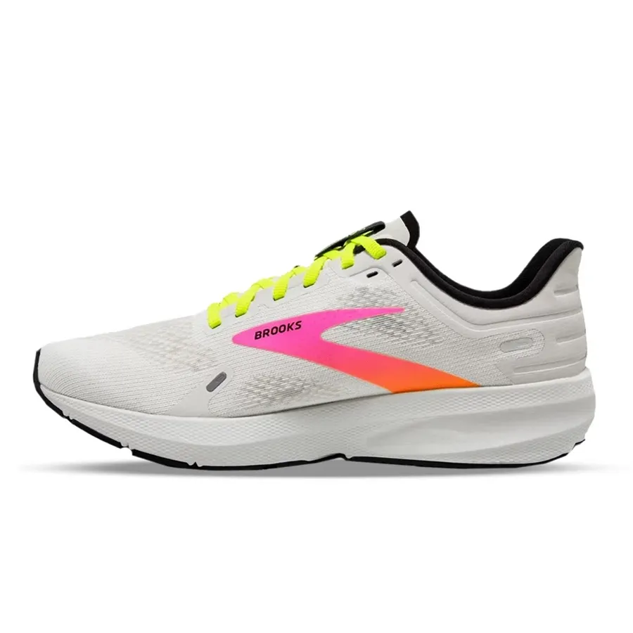 Imagen 2 de 5 de Zapatillas Brooks Launch 9-BLANCO/AMARILLO FLUOR/ROSA