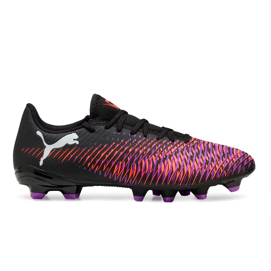 Imagen 0 de 6 de Botines Puma Future 8 play FG/AG-NEGRO/NARANJA FLUOROSCENTE/VIOLETA
