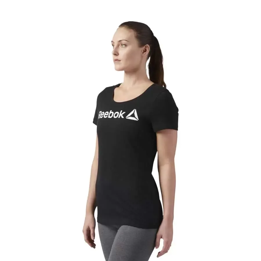 Imagen 1 de 4 de Remera Reebok Linear Read Scoop Neck-NEGRO/BLANCO