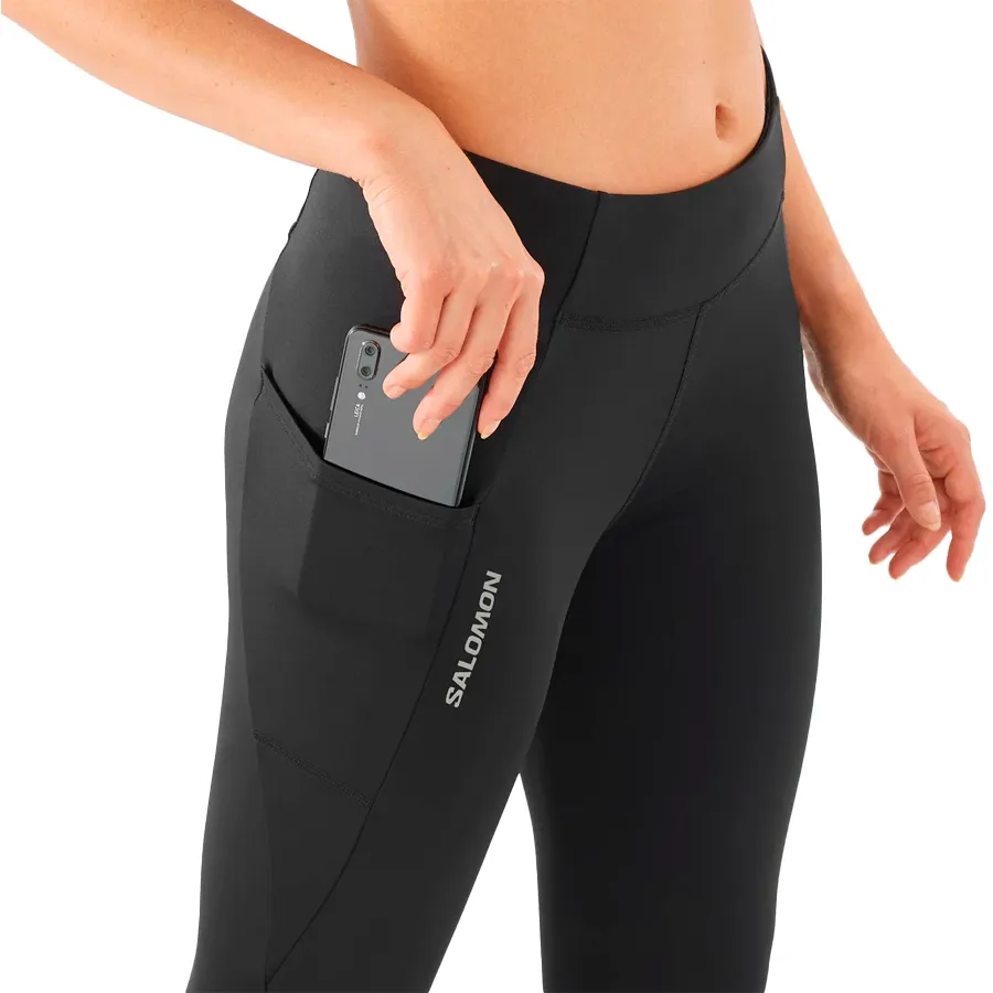 Imagen 3 de 5 de Calza Salomon Cross Run 28" Tight-NEGRO