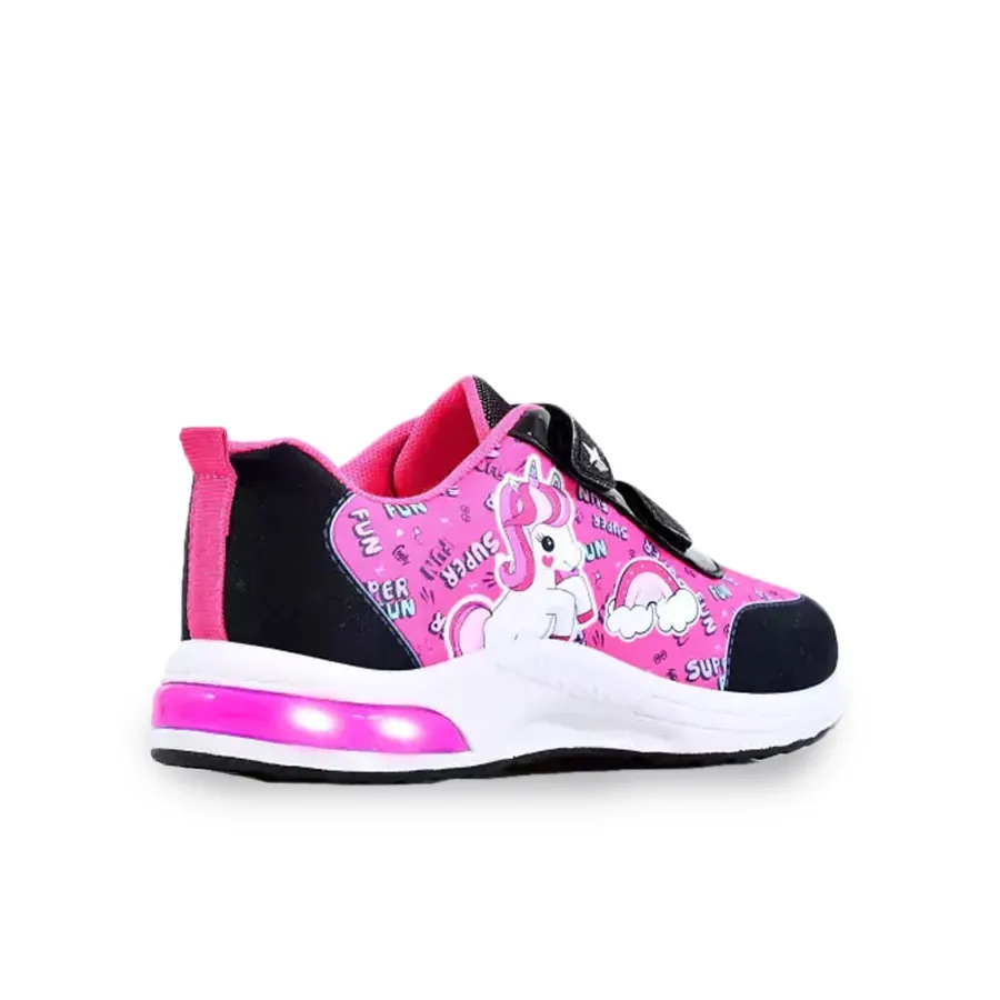 Imagen 2 de 4 de Zapatillas Footy Pop Unicornio Arcoiris-NEGRO/ROSA/BLANCO