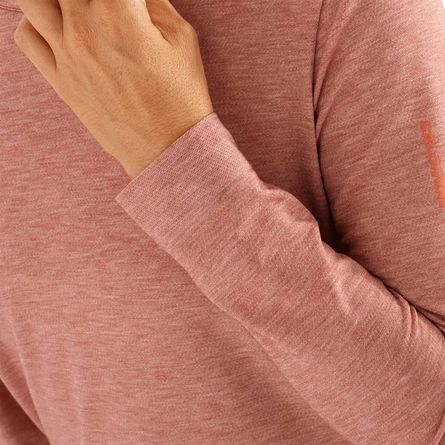 Imagen 4 de 5 de Remera Salomon Essential Lightwarm-SALMON