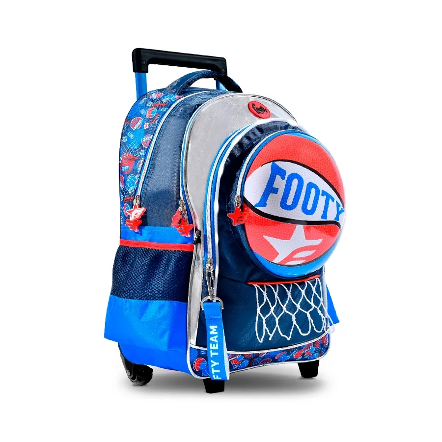 Imagen 1 de 2 de Mochila Footy C/Carro 18" Basquet-MARINO/AZUL/ROJO