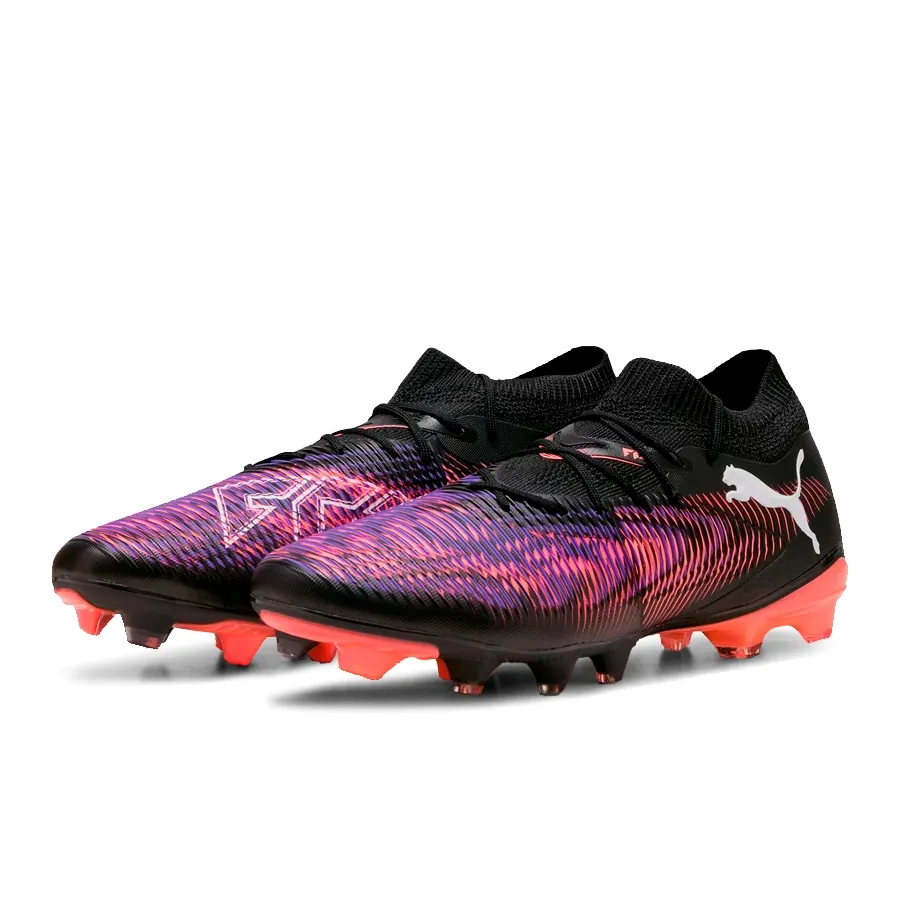 Imagen 2 de 6 de Botines Puma Future Match 8-NEGRO/VIOLETA/NARANJA FLUOROSCENTE