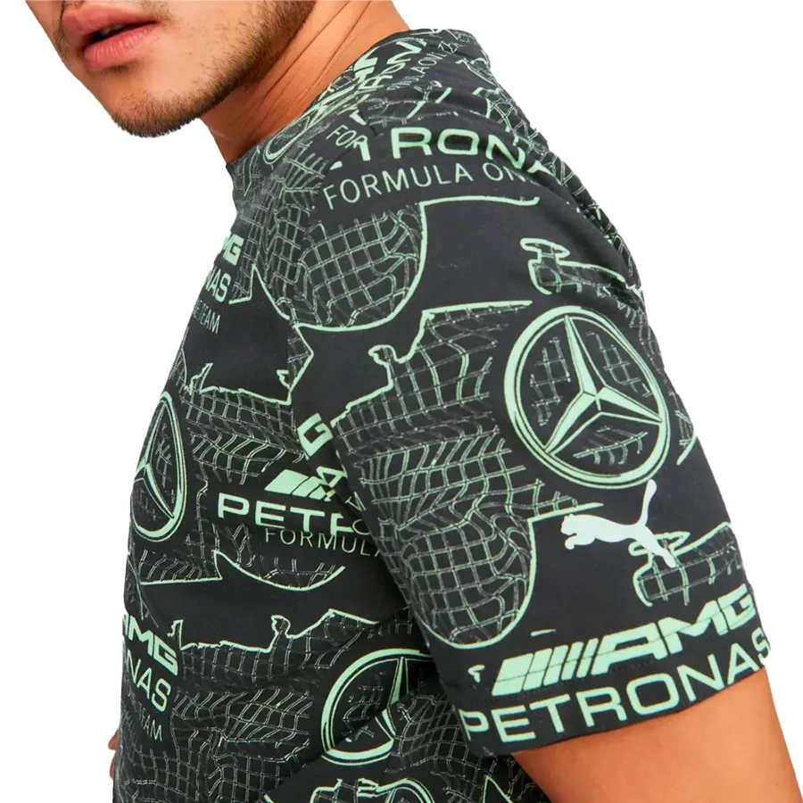 Imagen 2 de 3 de Remera Puma Map F1 Logo-NEGRO/VERDE