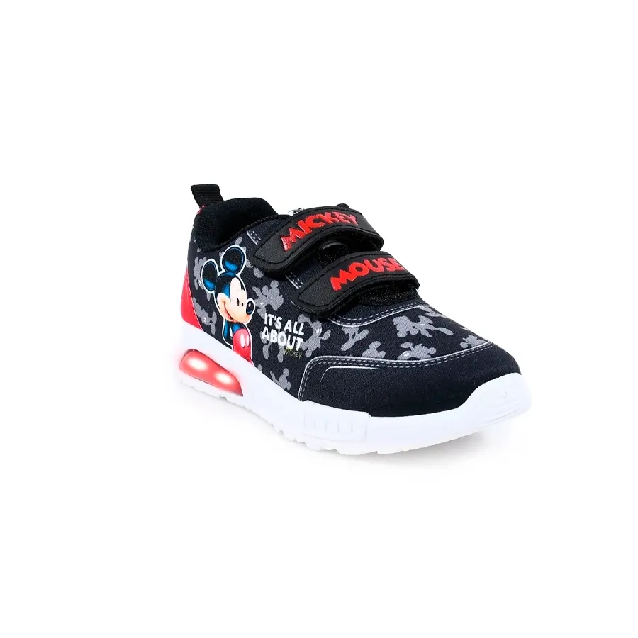 Imagen 1 de 5 de Zapatillas Footy Sublimado C/Luz Mickey-NEGRO/ROJO