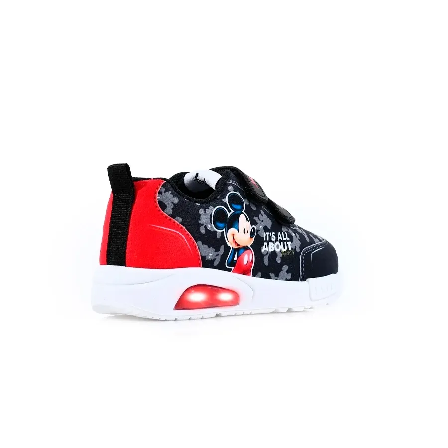 Imagen 4 de 5 de Zapatillas Footy Sublimado C/Luz Mickey-NEGRO/ROJO