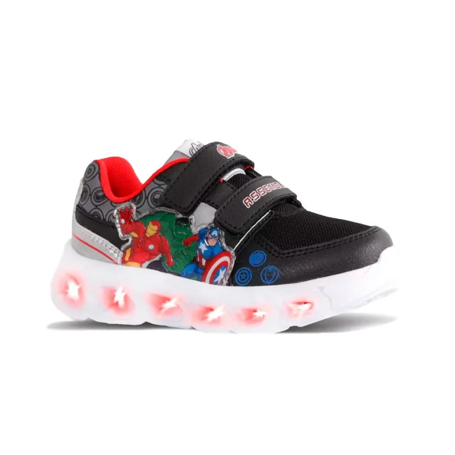 Imagen 2 de 3 de Zapatillas Footy Avengers Con Luz-NEGRO/GRAFITO/ROJO