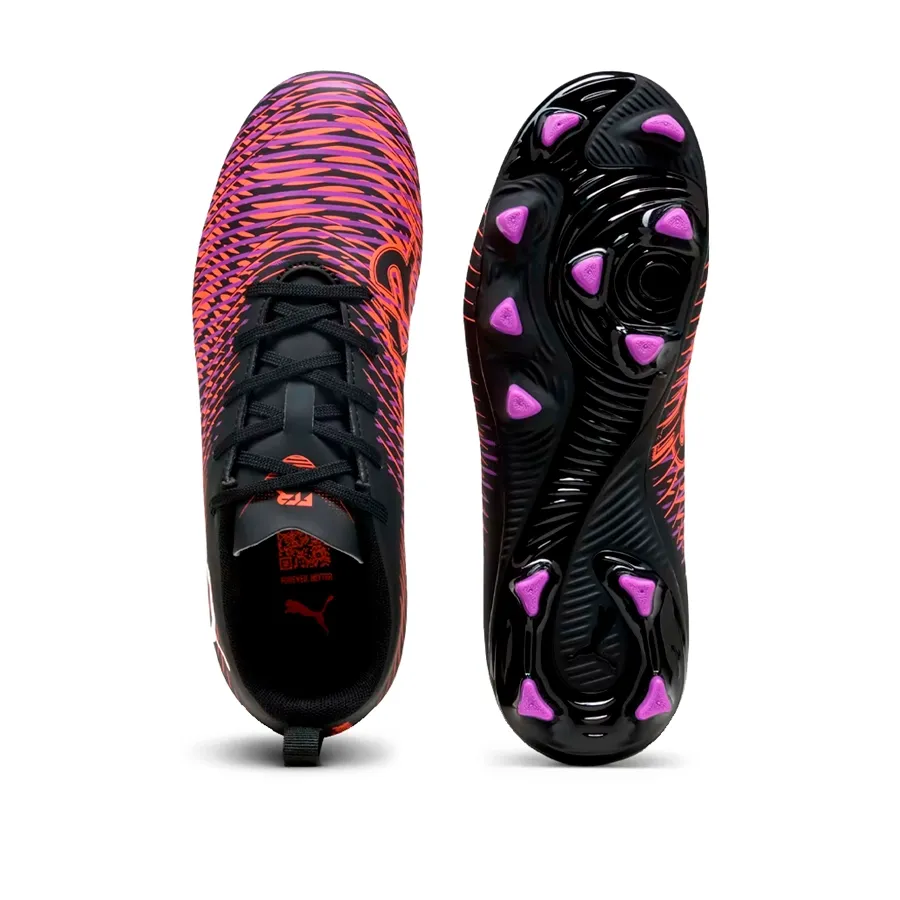 Imagen 4 de 6 de Botines Puma future 8 play Jr-NEGRO/NARANJA FLUOR/LILA