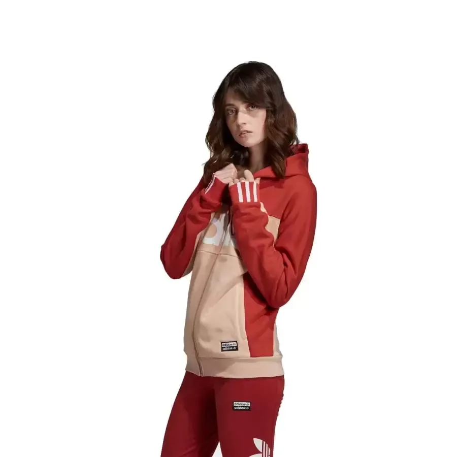 Imagen 1 de 6 de Campera adidas originals Tt Hooded-CORAL/BLANCO