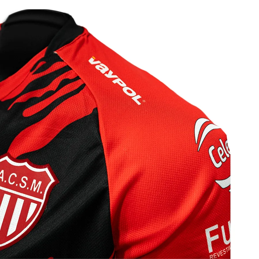 Imagen 2 de 4 de Camiseta Mitre Alternativa 3 San Martin Mza-NEGRO/ROJO