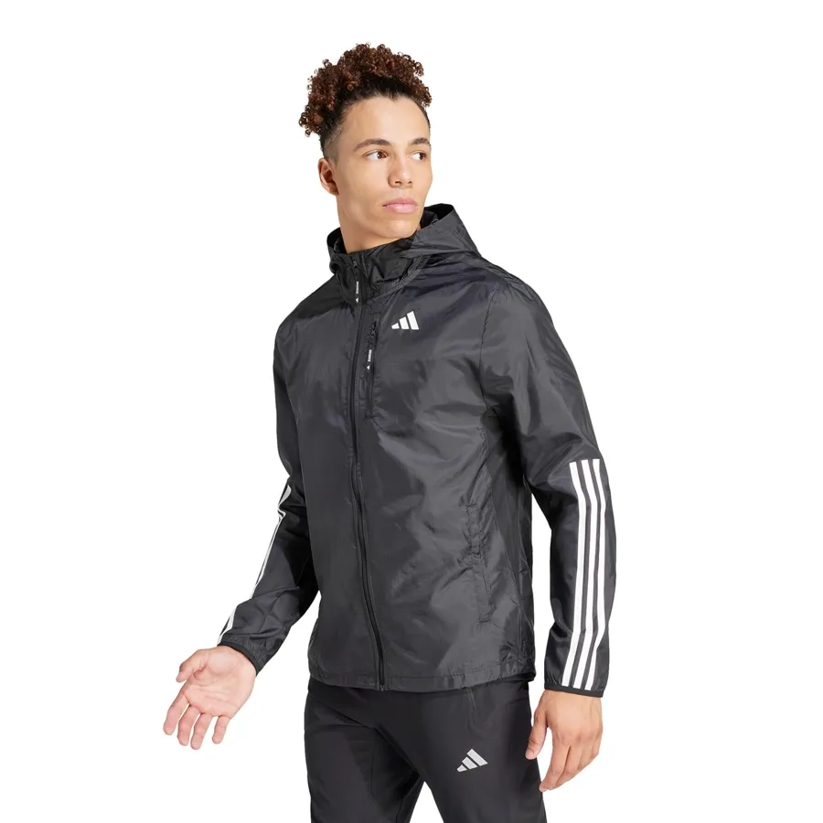 Imagen 1 de 6 de Campera adidas Own The Run 3 Tiras-NEGRO/BLANCO