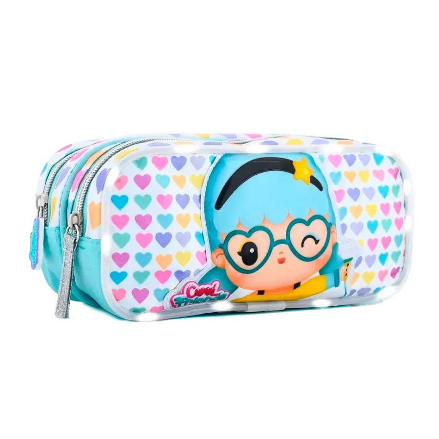 Imagen 1 de 3 de Cartuchera c/luz Cool Frie Footy-TURQUESA
