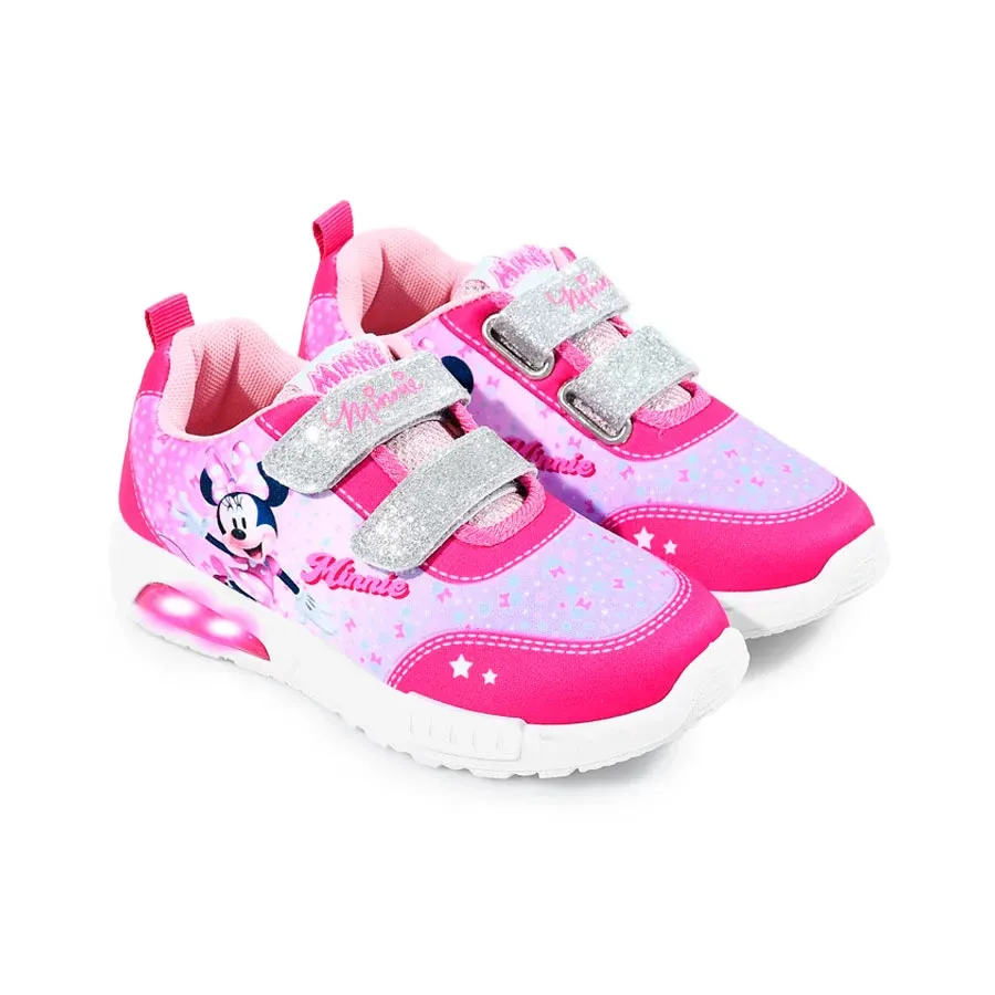 Imagen 1 de 4 de Zapatillas Footy Minnie C/Luz-FUCSIA/LILA/PLATA