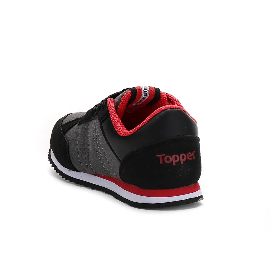 Imagen 2 de 4 de Zapatillas Topper Theo Bebe-GRAFITO/NEGRO/ROJO