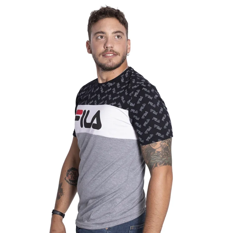 Imagen 2 de 4 de Remera Fila Letter Colors-NEGRO/BLANCO/GRIS