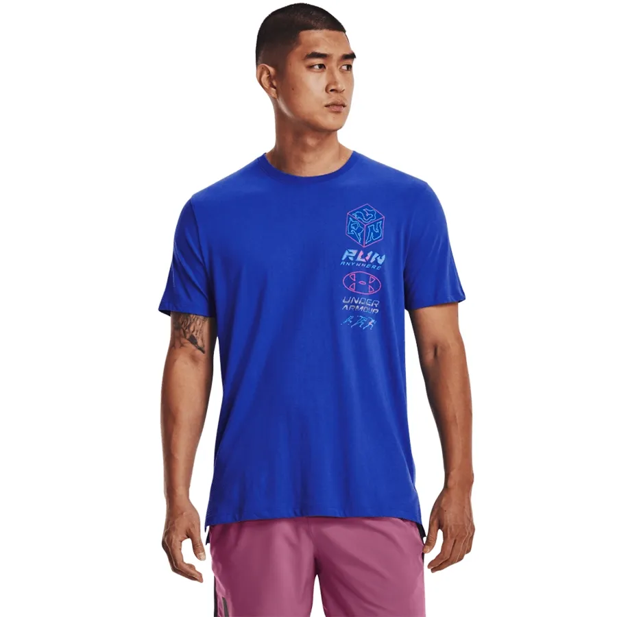Imagen 2 de 5 de Remera Under Armour Run Anywhere V2-AZUL