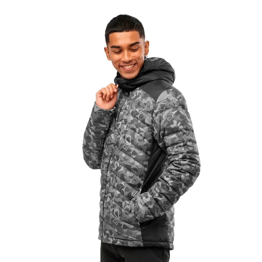 Imagen 1 de 7 de Campera Salomon Essential Xwarm Down-NEGRO/GRIS