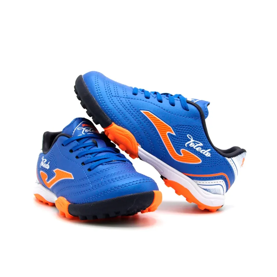 Imagen 2 de 4 de Botines Joma Toledo Turf Jr 4-AZUL/NARANJA