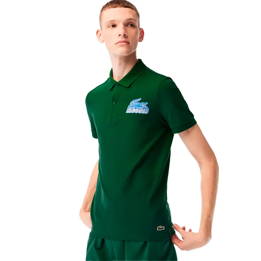 Imagen 1 de 6 de Remera Lacoste Chemise Col Bord Cotes Ma-VERDE