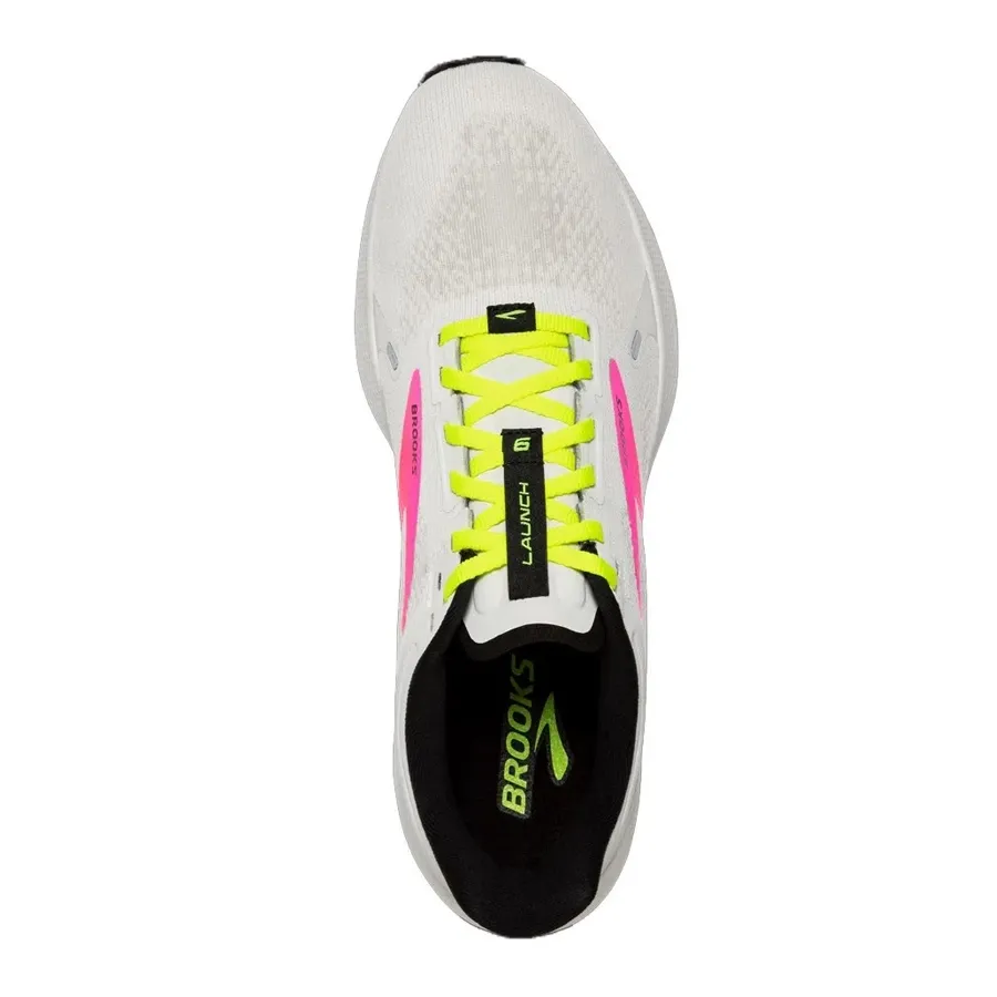 Imagen 3 de 5 de Zapatillas Brooks Launch 9-BLANCO/AMARILLO FLUOR/ROSA