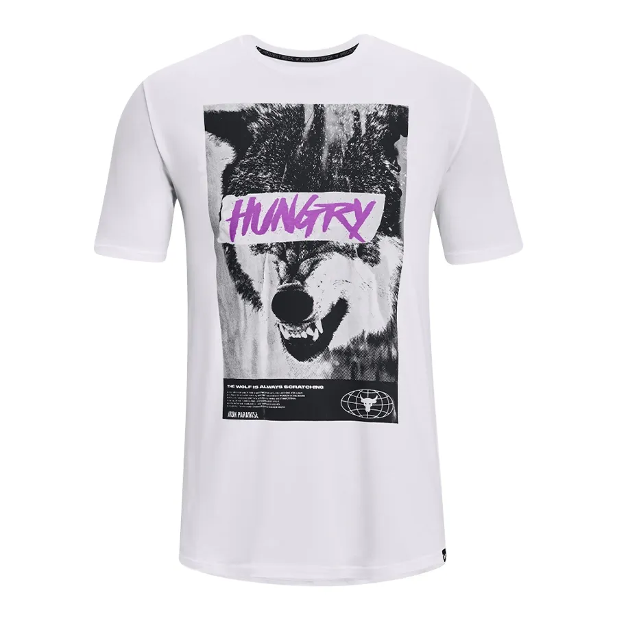 Imagen 0 de 5 de Remera Under Armour Project Rock Statement Hungry-BLANCO/NEGRO
