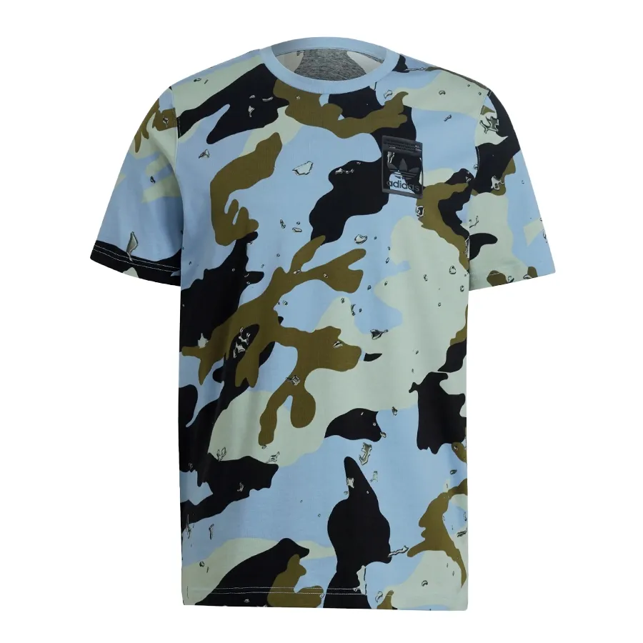 Imagen 3 de 5 de Remera adidas originals Camuflaje Estampada-CELESTE/NEGRO