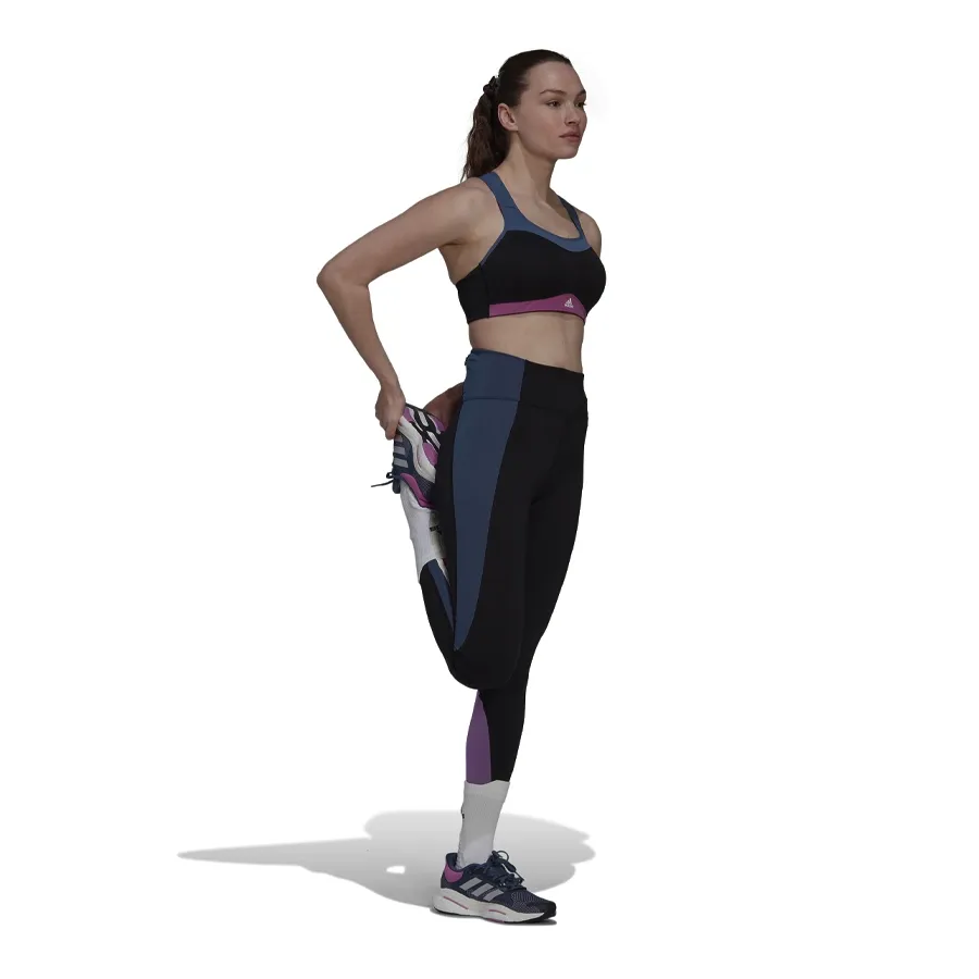 Imagen 3 de 7 de Calza adidas Own The Run Colorblock 7/8-NEGRO/LILA