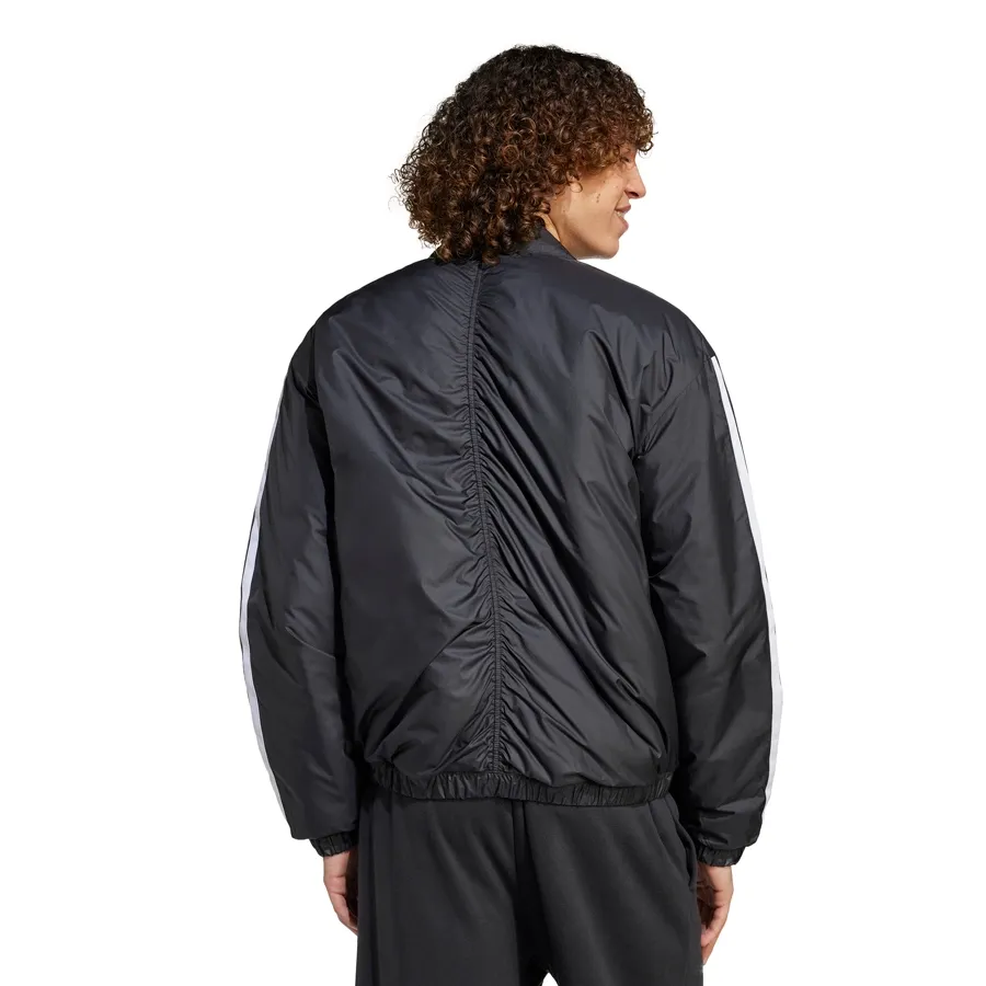 Imagen 2 de 5 de Campera adidas Bómber Térmica Essentials 3 Tiras-NEGRO/BLANCO