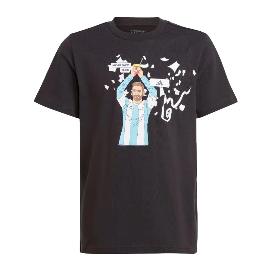 Imagen 0 de 3 de Remera adidas Messi Fútbol Estampada-NEGRO/CELESTE/BLANCO