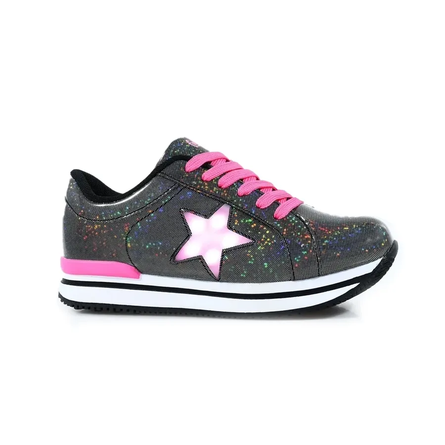 Imagen 2 de 3 de Zapatillas Footy Up con Luz-PLATA/ROSA