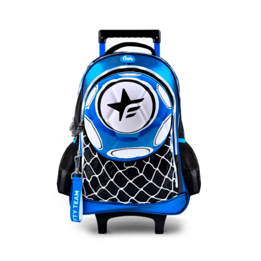 Imagen 0 de 2 de Mochila Footy C/Carro 18" Futbol-AZUL/NEGRO/BLANCO